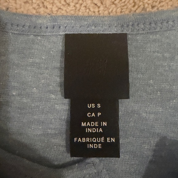 Blue Long Sleeve T-Shirt with Buttons - Picture 2 of 3